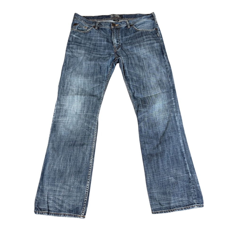 Silver Jeans Nash Men's 38x34 Straight Medium Wash Distressed Cowboy Denim‎ Y2K